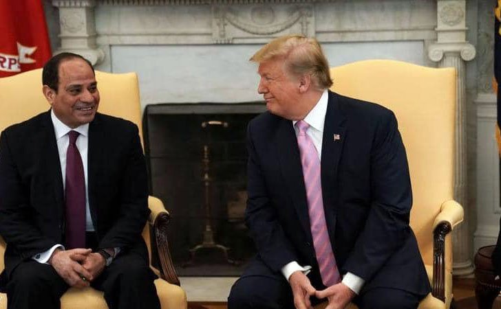 ترامب خلال استقباله السيسي في البيت الأبيض في 9 أبريل الجاري