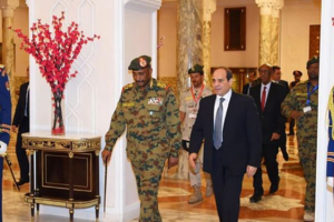 السيسي لدى استقباله البرهان
