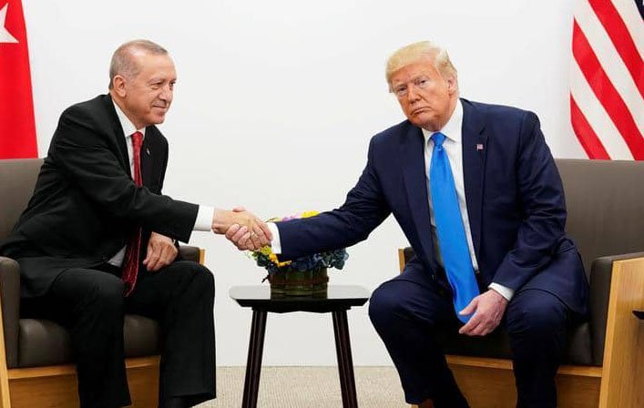 ترامب وأردوغان خلال لقائهما في قمة العشرين باليابان